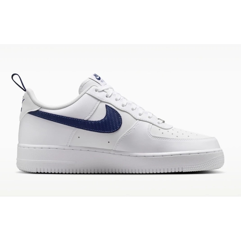 Men's Size 11.5 Nike Air Force 1 '07 White Midnight Navy Shoes IR5599-100 NEW